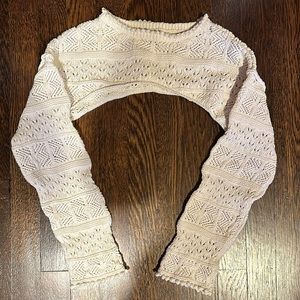 Ivory Zara crocheted shoulder shrug